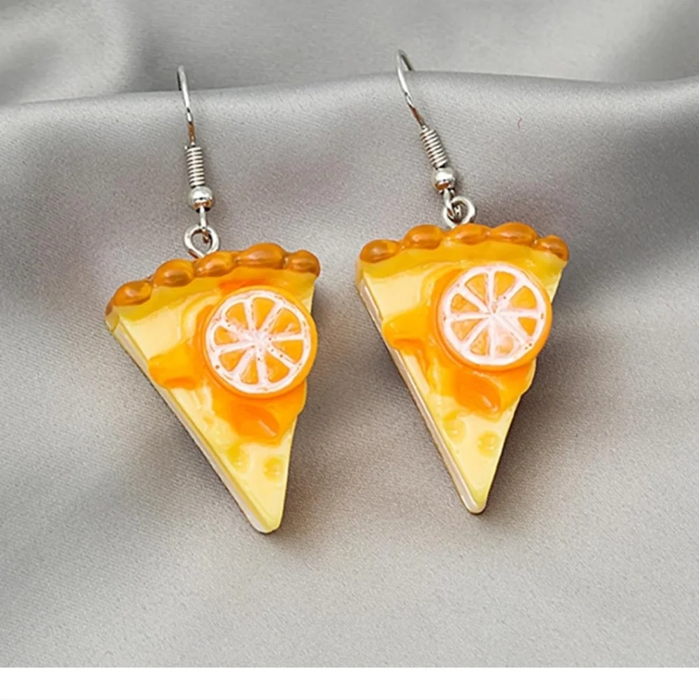 Orange and Yellow Pie Slice Earrings
